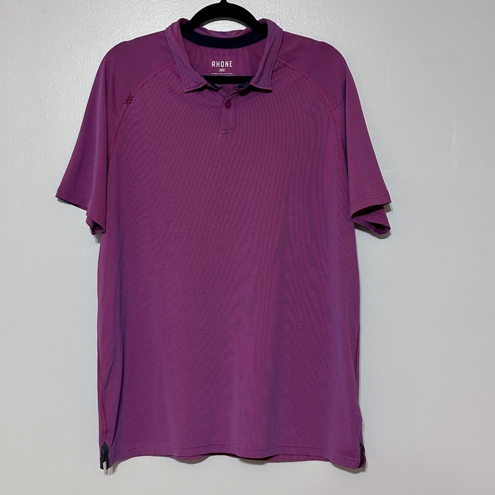 Rhone Delta Pique Polo Shirt in Burgundy Size X-Large